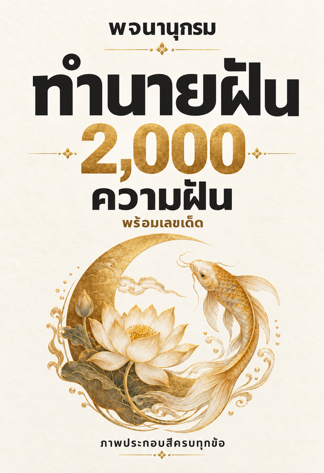 ปกพจนานุกรมทำนายฝัน 2,000 ความฝัน พร้อมเลขเด็ด